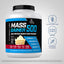 Mass Gainer 500 bottle with icons indicating Gluten & Wheat Free, NON GMO, No Artificial Flavors, Sweeteners, Colors, or Preservatives.