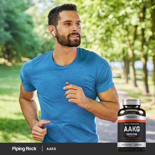 Max Strength AAKG Arginine Alpha-Ketoglutarate (Nitric Oxide Enhancer), 3600 mg (per serving), 120 Coated Caplets
