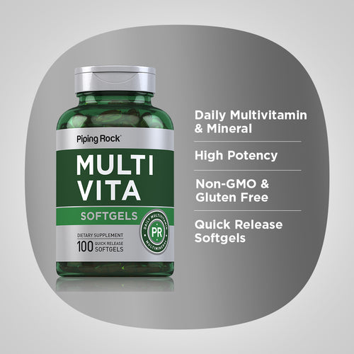 Multi-Vita (Multivitamin Mineral), 100 Quick Release Softgels