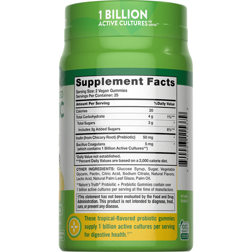 Probiotic 1 Billion (Delicious Tropical), 50 Gummies