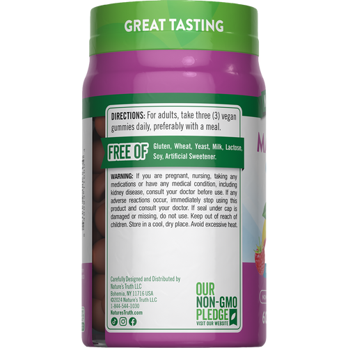 Magnesium (Delicious Lemon Raspberry), 200 mg (per serving), 60 Gummies