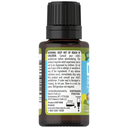 Baby D3 Drops Liquid Vitamin D 400 IU, 9.2 mL (0.31 fl oz) Dropper Bottle