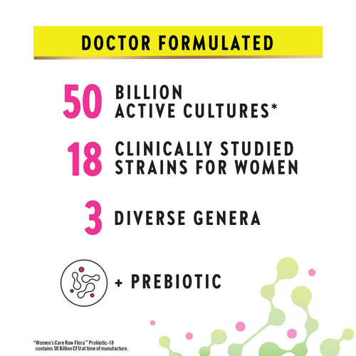 Women's Care Probiotic-18 50 Billion, 33 Vegan Capsules