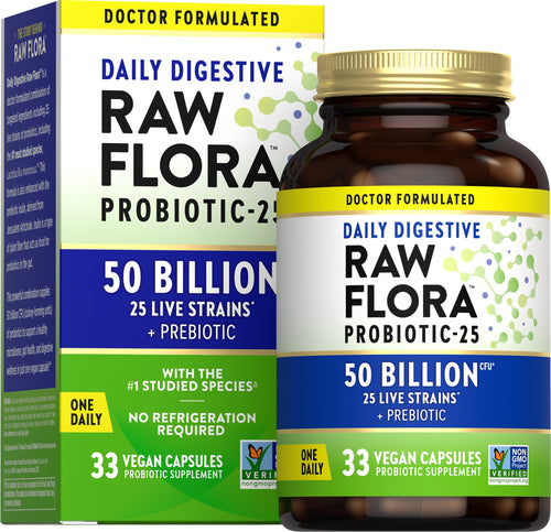Probiotic-25 50 Billion plus Prebiotic, 33 Vegan Capsules