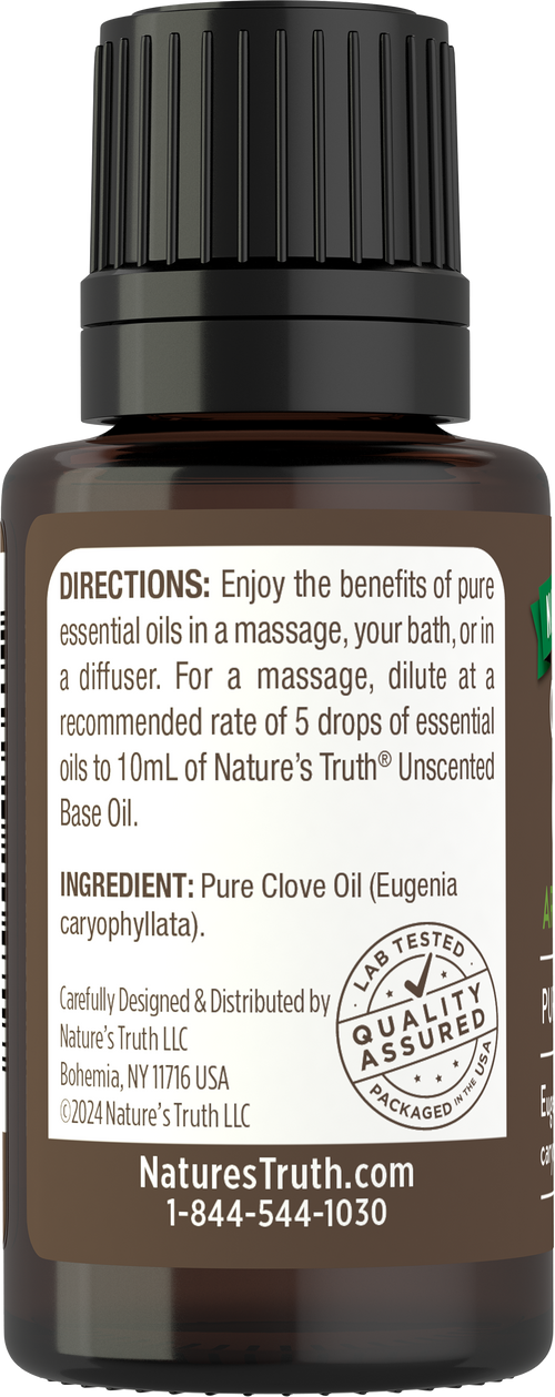 Clove Pure Essential Oil, 1/2 fl oz (15 mL) Dropper Bottle
