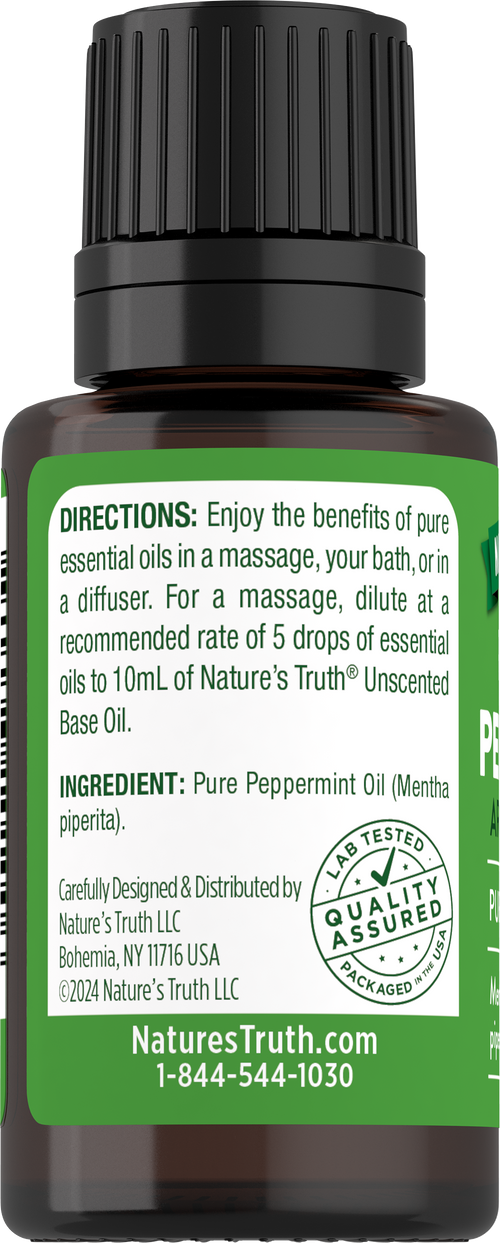Peppermint Pure Essential Oil, 1/2 fl oz (15 mL) Dropper Bottle