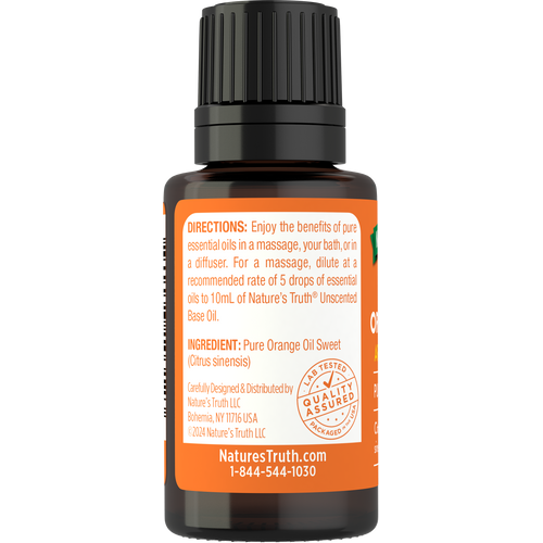 Orange Sweet Pure Essential Oil, 1/2 fl oz (15 mL) Dropper Bottle