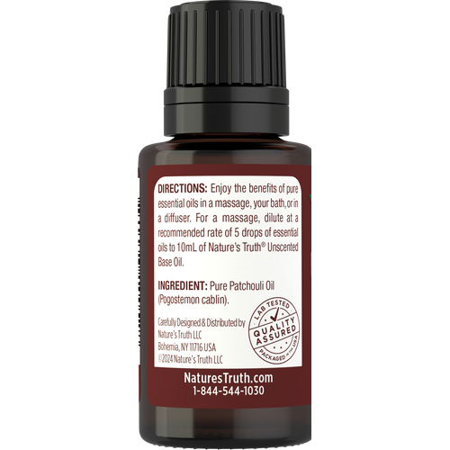 Patchouli Pure Essential Oil, 1/2 fl oz (15 mL) Dropper Bottle