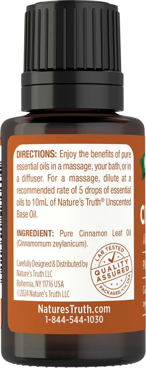 Cinnamon Leaf Pure Essential Oil, 1/2 fl oz (15 mL) Dropper Bottle