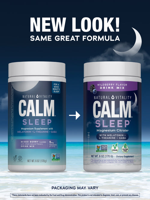 CALM Sleep with Melatonin Powder Wildberry, 6 oz (170 g) Powder