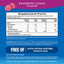 Supplement Facts panel for NV Calm Raspberry Lemon flavored 120 Gummies.