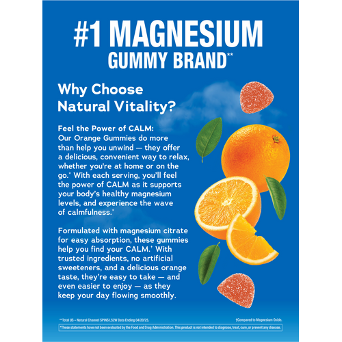 CALM Gummies Orange Flavor, 120 Tasty Gummies