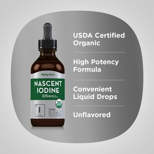 Nascent Iodine (Organic), 325 mcg (per serving), 2 fl oz (59 mL) Dropper Bottle