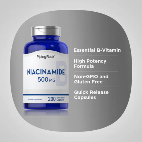 Niacinamide B-3, 500 mg, 200 Quick Release Capsules, 2  Bottles