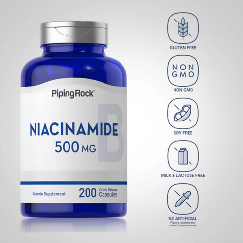 Niacinamide B-3, 500 mg, 200 Quick Release Capsules, 2  Bottles