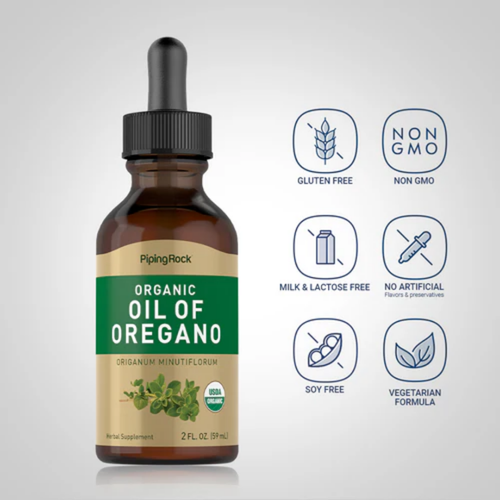 Oil of Oregano (Organic), 2 fl oz (59 mL) Dropper Bottle, 2  Dropper Bottles