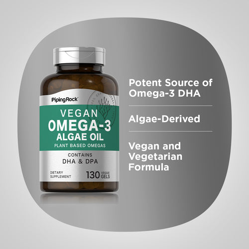 Omega-3 Algae Oil Vegan, 500 mg, 130 Veggie Gels