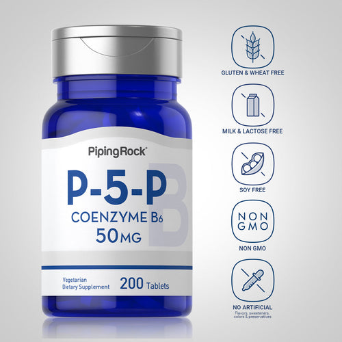 P-5-P (Pyridoxal 5-Phosphate) Coenzymated Vitamin B-6, 50 mg, 200 Tablets