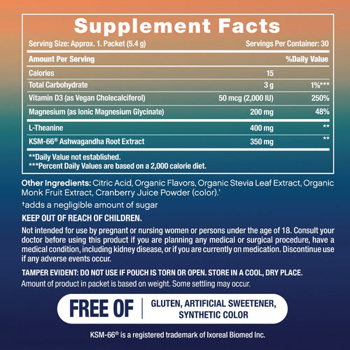 MaxCalm Relaxing Drink Mix Raspberry-Lemonade, 30 Stick Packs