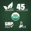 Graphic stating Finest Ingredients, 45 Years of Manufacturing, USDA Organic, GMP Quality Product, Lab Tested.