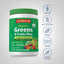 Greens & Fruits Plus bottle with icons indicating: Wheat Free, Milk & Lactose Free, Soy Free, Non-GMO, No Artificial Flavors/Sweeteners/Colors/Preservatives.