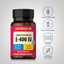 Lindberg E-400 IU bottle with icons indicating Gluten & Wheat Free, Milk & Lactose Free, Non GMO, No Artificial Flavors, sweeteners, colors & preservatives