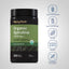 Organic Spirulina bottle with icons indicating wheat, gluten, milk, lactose, soy, and GMO free, no artificial flavors, sweeteners, colors, or preservatives.