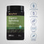 Spirulina bottle with icons indicating wheat, gluten, milk, lactose, soy free, non GMO, no artificial flavors, sweeteners, colors, or preservatives.
