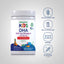 Piping Rock Kids DHA bottle with icons indicating Gluten & Wheat Free, Milk & Lactose Free, Non GMO, No Artificial Flavors, sweeteners & colors