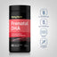 Piping Rock Prenatal DHA bottle with icons indicating Gluten & Wheat Free, Milk & Lactose Free, Non GMO, No Artificial Flavors, Sweeteners, Colors & Preservatives