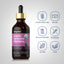 Piping Rock Organic Sambucus Elderberry bottle with icons indicating Gluten & Wheat Free, Non GMO, Milk & Lactose Free, No Artificial Color & Sweeteners, Soy Free, Vegan