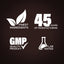 Infographic highlighting finest ingredients, 45 years of manufacturing, GMP quality, and lab-tested products.