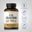 Colostrum bottle with icons indicating gluten & wheat free, soy free, non-GMO, no artificial flavors, sweeteners, colors, preservatives.