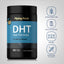 DHT bottle with icons indicating Gluten & Wheat Free, Milk & Lactose Free, Non-GMO, No Artificial Flavors, Sweeteners, Colors.