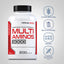 Multi Aminos bottle with icons indicating Gluten & Wheat Free, Milk & Lactose Free, Non GMO, and No Artificial Flavors, Sweeteners & Colors.