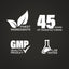 Graphic stating Finest Ingredients, 45 Years of Manufacturing, GMP Quality Product, Lab Tested
