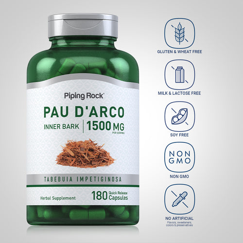 Pau d'Arco Inner Bark, 1500 mg (per serving), 180 Quick Release Capsules