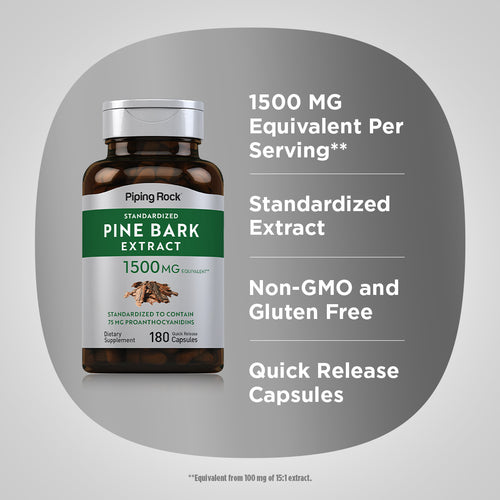 Pine Bark Extract, 1500 mg, 180 Quick Release Capsules