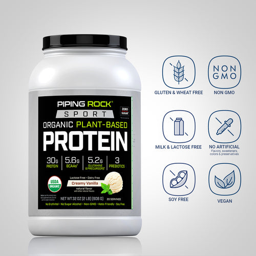 Plant Based Sport Protein (Organic) (Creamy Vanilla), 32 oz (908 g) Bottle