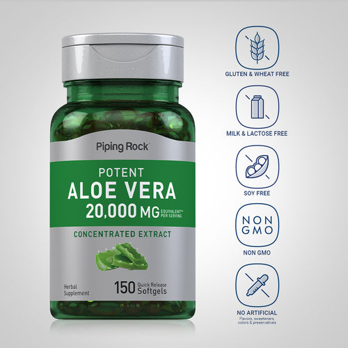 Potent Aloe Vera, 20,000 mg (per serving), 150 Quick Release Softgels