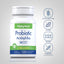 Probiotic bottle with icons indicating Gluten & Wheat Free, Soy Free, Non GMO, No Artificial Flavors, Colors, Sweeteners, Preservatives.