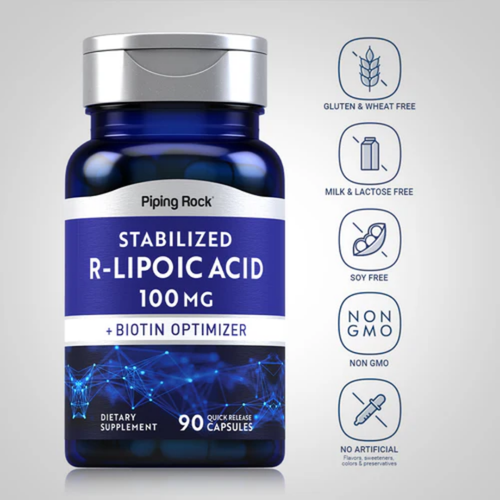 R-Fraction Alpha Lipoic Acid (Stabilized), 100 mg, 90 Quick Release Capsules, 2  Bottles