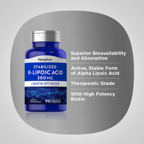 R-Fraction Alpha Lipoic Acid (Stabilized), 300 mg, 90 Quick Release Capsules