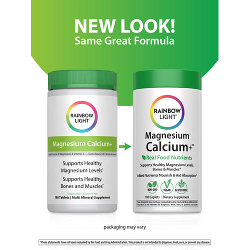 Magnesium Calcium + Real Food Nutrients, 180 Vegan Caplets
