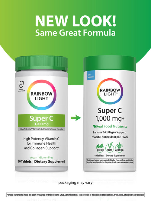 Super C 1,000 mg + Real Food Nutrients, 60 Vegan Caplets