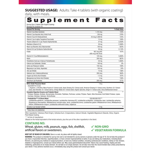 Performance Energy Multi For Men + Real Food Nutrients, 180 Vegetarian Caplets