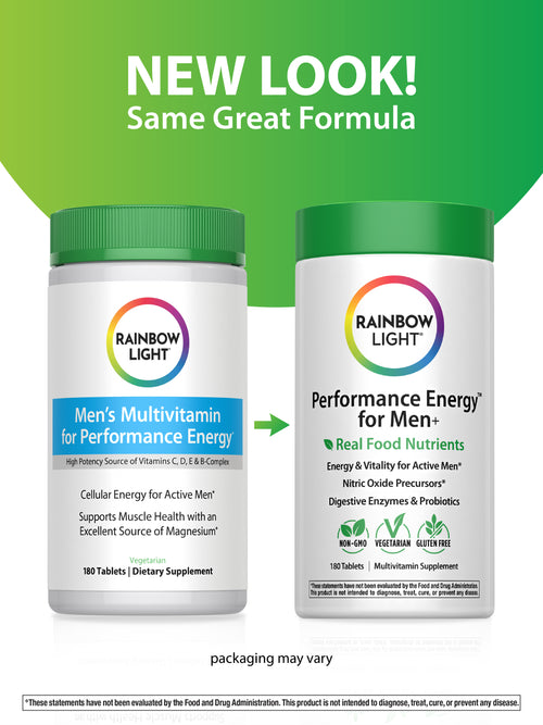 Performance Energy Multi For Men + Real Food Nutrients, 180 Vegetarian Caplets
