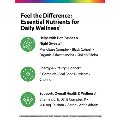 Menopause One + Real Food Nutrients, 90 Vegan Caplets