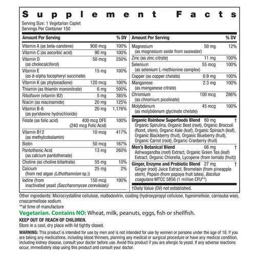 Men's One + Real Food Nutrients, 150 Vegetarian Caplets