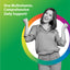 A young adult woman smiles and raises her fists next to the text 'One Multivitamin. Comprehensive Daily Support!'